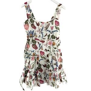 No Pise La Grama Women's White Tulipan Print Caracas Mini Dress Size 4